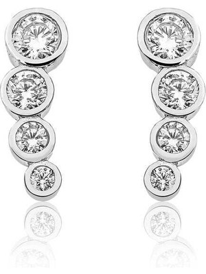 Özcömert Silver Gümüş 4 Taş Bayan Küpe