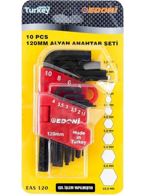 Diyar-ı Fırsat Edoni 120 Mm 10 Parça Alyan Seti Siyah