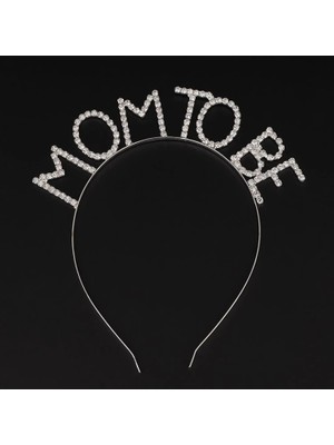 Kristal Taşlı Gümüş Renk Mom To Be Tacı Anne Tacı