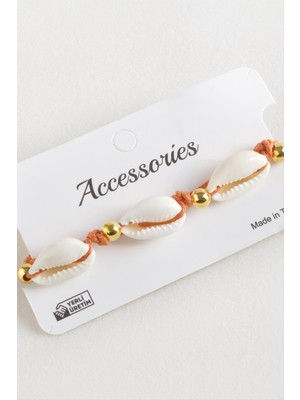 Deniz Kabuğu Makrome Ip Bileklik