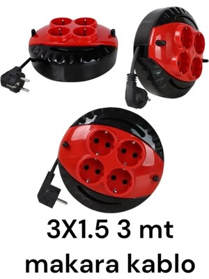 Diyar-ı Fırsat Mini Kablolu Makara 4'lü 3mt (3x1,5cm)(1 Adet)