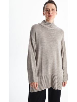 Lc Waikiki Yeni Sezon Yarım Balıkçı Yaka Oversize Kadın Triko Kazak