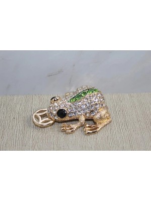 Arthurs Swarovski Taşlı Minik Figür - Kurbağa