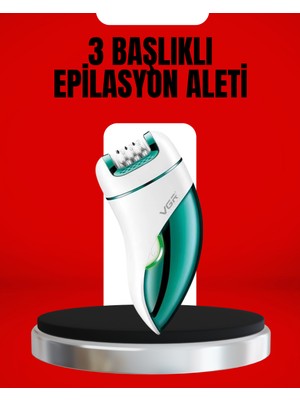 Toptan Bulurum 3'ü 1 Arada Epilatör Su Geçirmez Metal Başlıklı LED Işıklı 90 Dakika Şarjlı