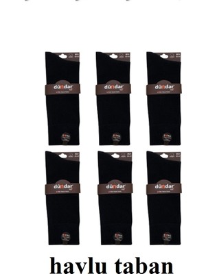 Dündar 6 Lı Tabanı Havlu Pamuklu Erkek Çorap Siyah