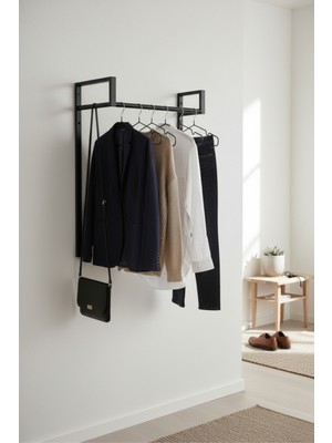 Grandmix Duvara Monte Metal Portmanto Elbise Askılığı Antre Giyinme Odası Askılık