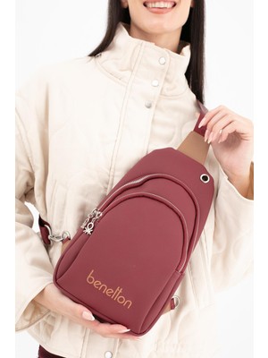 Benetton Kadın Çapraz Çanta BNT1652 Bordo Camel