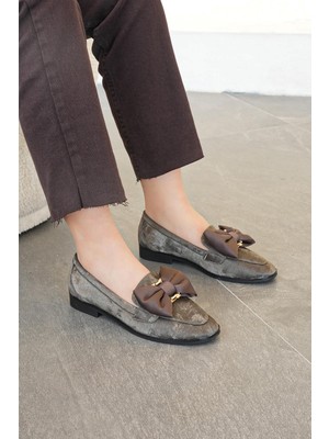 Stilbagshoes Rosabel Ithal Fiyonk Toka Detaylı Kadın Günlük Ayakkabı Füme