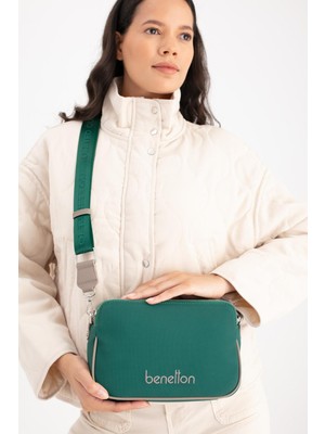 Benetton Kadın Kol Çantası BNT1666 Zümrüt Koyu Taş