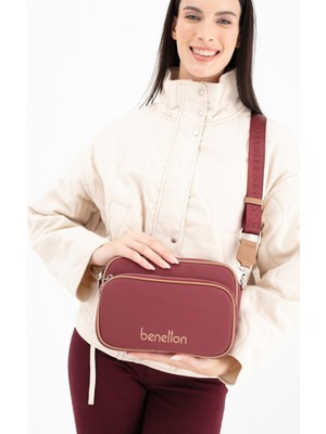 Benetton Kadın Çapraz Çanta BNT1653 Bordo Camel