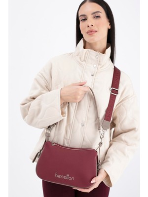 Benetton Kadın Kol Çantası BNT1699 Bordo Koyu Taş