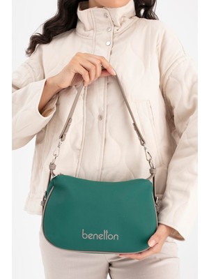 Benetton Kadın Kol Çantası BNT1699 Zümrüt Koyu Taş