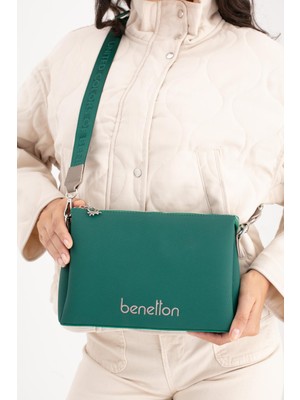 Benetton Kadın Çapraz Çanta BNT1671 Zümrüt Koyu Taş