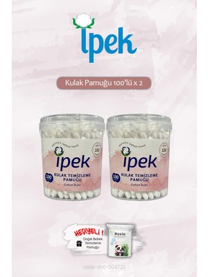 İpek Kulak Pamuğu 100'LÜ x 2 Düz Beyaz Özellikli Tüm Ciltler İçin Uygun Temizleme Mendilleri