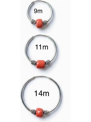miraç gümüş takı atölyem 3ADET 9-11-14 mm Gümüş Şarnel Küpe