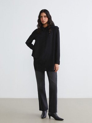 LC Waikiki Modest Gri Straight Fit Kadın Jean Pantolon
