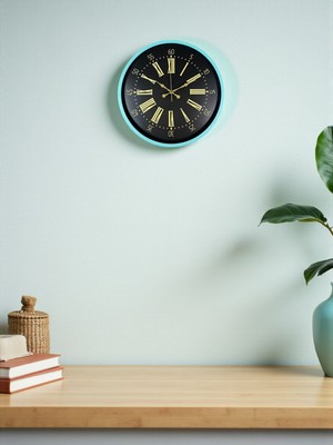 Akıllı Durak Zentime 36 cm Turkuaz Dekoratif Duvar Saati