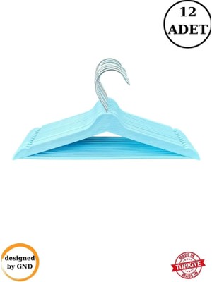 Hausgarten 12 Adet Dolap Içi Düzenleyici Çocuk Elbise Askısı Bebek Askısı Kıyafet ve Elbise Askısı Mavi