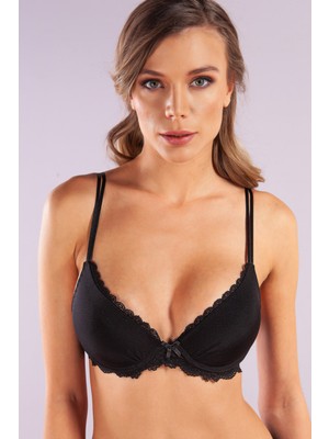 Çamaşır Kenti Glorin Foam Cup Push Up Bra,siyah Renk Straplez Konforlu ve Şık Sütyen