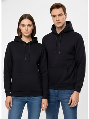 Süvari Oversize Geniş Kesim Pamuklu Yumuşak Dokulu Içi Polarlı Basic Kapüşonlu Sweatshirt