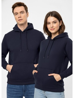 Süvari Oversize Geniş Kesim Pamuklu Yumuşak Dokulu Içi Polarlı Basic Kapüşonlu Sweatshirt