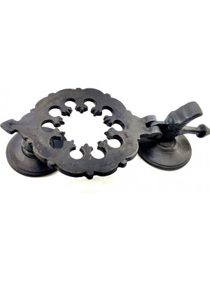 Eco Lounge Antika Tarz Dekoratif Pirinç Osmanlı Kapı Tokmağı, Taktak - 265X75MM, Oksit