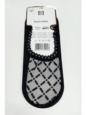 Marsilyan Çarpı Dantel Babet Çorap