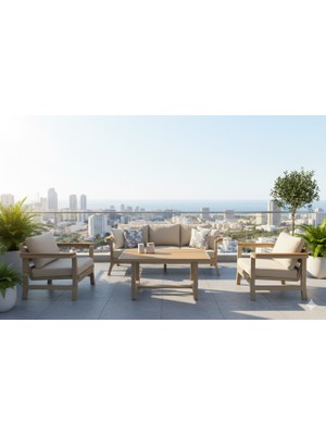 Zerka Concept Adde Alüminyum Oturma Grubu Bahçe Balkon Koltuk Takımı 3+1+1+Masa