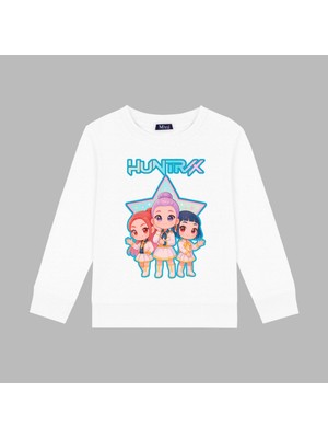 Mixxi Fashion Kpop Demon Hunters 3 Iplik Bisiklet Yaka Kız Çocuk Sweatshirt  (4-13 Yaş)