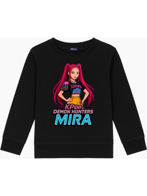Mixxi Fashion Kpop Demon Hunters Mira 3 Iplik Bisiklet Yaka Kız Çocuk Sweatshirt  (4-13 Yaş)