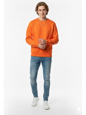 Ribana Classic Unısex Uzun Kollu Bisiklet Yaka Regular Içi Yumuşak Sweatshirt