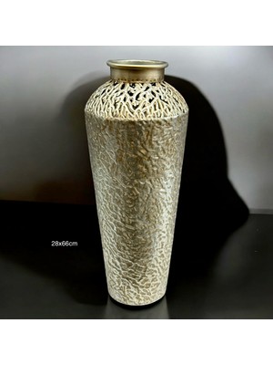 CITY gold Gold Telkari Eskitme Vazo 66 cm