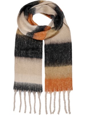 Only Kadın Onlsıgrıd Slım Check Yumuşak Püsküllü Bej Atkı - 15349859