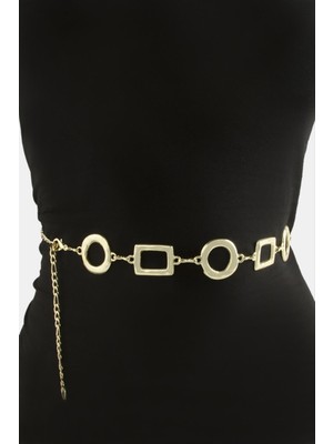Marsilyan Kare Halka Metal Zincir Kemer