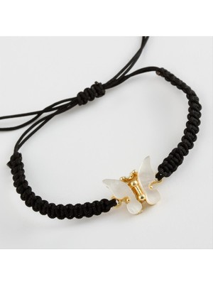 Marsilyan Kelebek Sedef Makrome Örgülü Bileklik