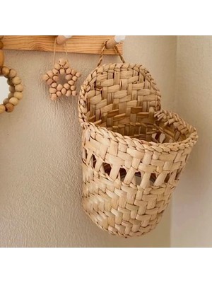 Ss Eral Koop Mien Naturel Hasır Sepet, Dekoratif Sepet, Organizer / Delikli