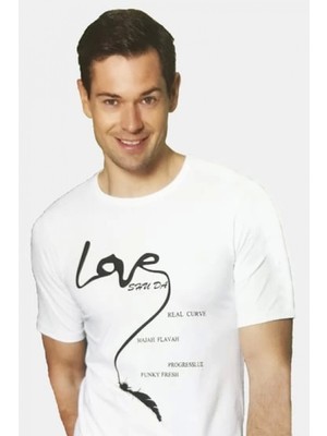 Marsilyan Berrak Erkek  Love Baskılı T Shirt 1037