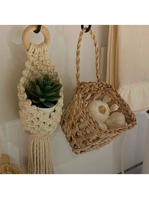 Ss Eral Koop Çok Amaçlı Sepet / Askı Sepet Dekoratif Hasır Sepet / Duvar Sepet 10X10CM