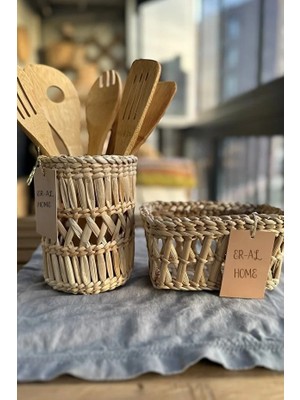 Ss Eral Koop Mutfak 2li Organizer Çok Amaçlı Tezgah Üstü Kaşıklık Yağdanlık Baharatlık Set Saksı Çiçeklik Vazo Seti