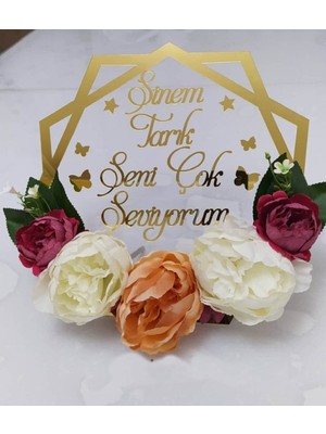 Evsay Pleksi Isimlik Masa Üstü Gold Pleksi Isimlik Söz Nişan Düğün Masaüstü Isimlik Hediyelik