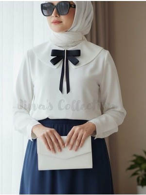 Cash Trade Kadın Fiyonk Broş-Siyah. İnci Sallantılı Detaylı. Fiyonk Broş Kurdele. Boyun Kravat