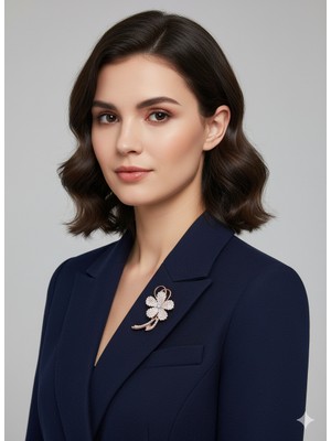 Cash Trade Taşli Çiçek Broş