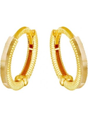 22 Ayar Altın Halka Küpe T076547