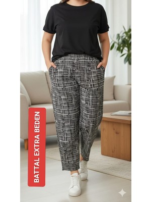 Kadın  Bayan Büyük  Battal  Extra Jumbo Beden Viskon Süet  Penye Kumaş  2 Yan Cepli  Pantolon Eşofman Altı Pijama Altı  90 130 Kilograma Kadar Olur Bol  Likralı Esneyen Kumaş Bel Lastikli Süs Bagcıklı