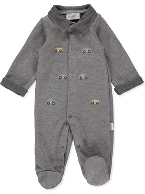 Bebetto Jakarlı Interlok Patikli Tulum (Car Races) Gri