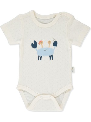 Bebetto Ajurlu Kısa Kollu Body Ay (Shıp Boy) Ekru