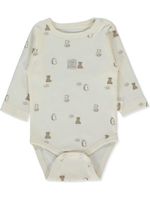 Bebetto Organik Interlok Uzun Kollu Body Ay (Organıc Fun Moment) Ekru