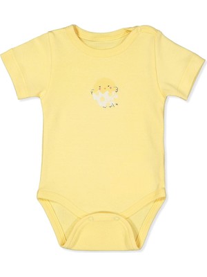 Bebetto Interlok Kısa Kollu Body Ay (Chıck Chıck) Sarı