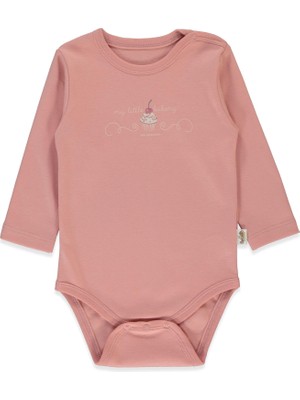 Bebetto Organik Interlok Uzun Kollu Body Yaş (Organıc Cupcakes) Gül Kurusu