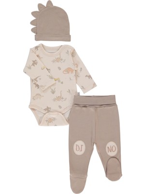 Bebetto Interlok Body Set 3lü (Me And Dudes) Kahverengi